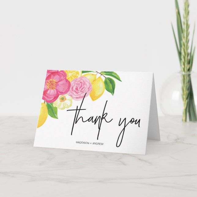 Notas de agradecimiento para boda de verano Agrade (Anverso)