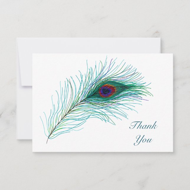 Notas de agradecimiento, plumas de pavo real (Anverso)