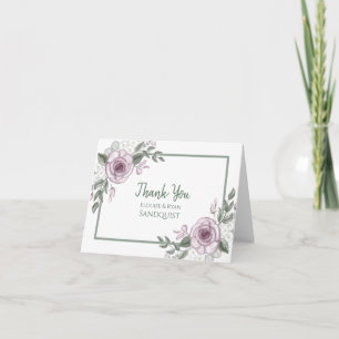 Notas de agradecimiento   Rosas Mauve Floral Elega
