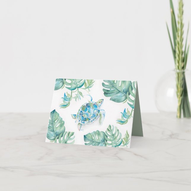 Notas de agradecimiento tropicales Tortuga marina  (Anverso)