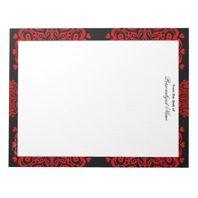 Notas de amor intrincadas - Bloc de notas negro si (Frente)