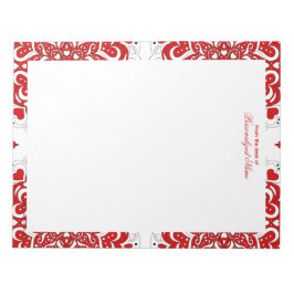 Notas de amor intrincadas - Bloc de notas rojo sin