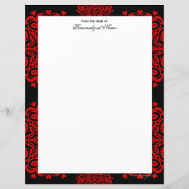 Notas de amor intrincadas - Hoja de papel negra no