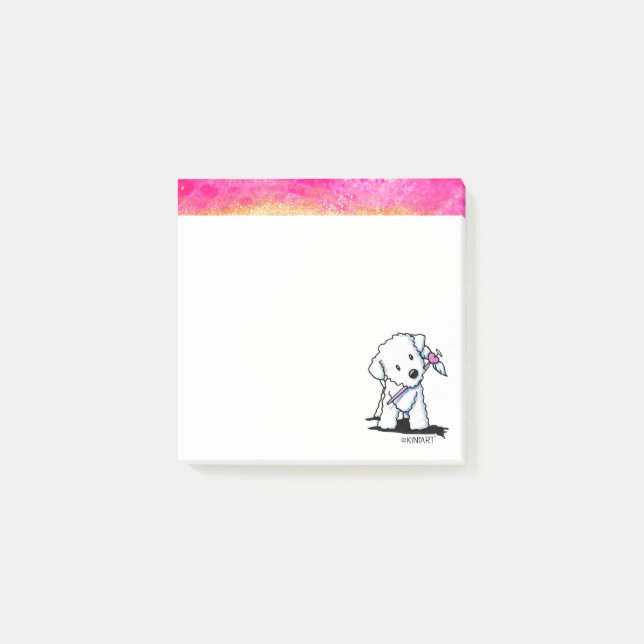 Notas De Arte De Bichon Rosa Y Oro (Anverso)