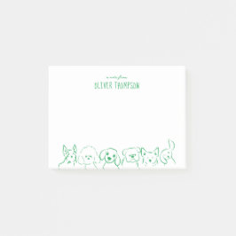 Notas de boceto de animal de perro lindo verde A