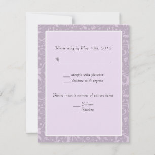 Notas de boda de RSVP de lavanda floral simple
