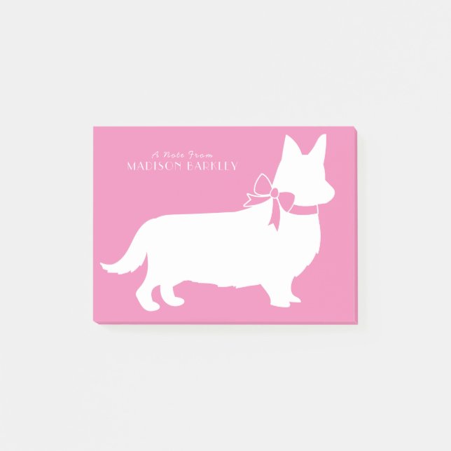 Notas de Corgi Puppy Dog Pembroke Welsh Post-it (Anverso)