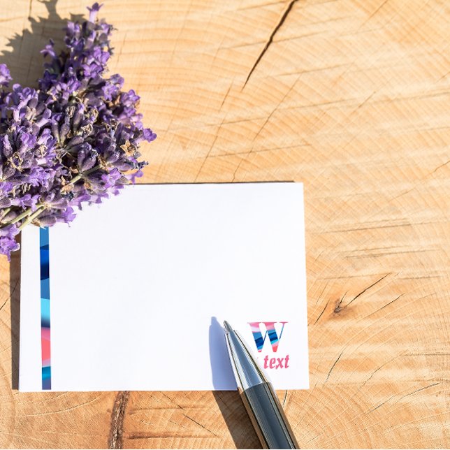 Notas de degradado azul de coral de monograma W in (Subido por el creador)