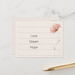 Notas de Flor Rosa de Amor y Esperanza de Sueño