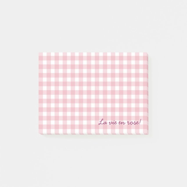 notas de gingham rosa (Anverso)