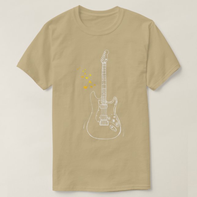 Notas de guitarra cortadas, camiseta de guitarrist (Diseño del anverso)
