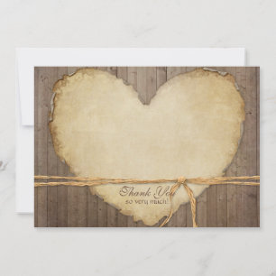 Notas de Heart Thank You de Rustic Wood Fence Boar