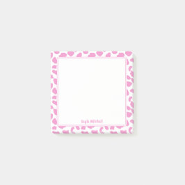 Notas de impresión de vaca rosa y blanca