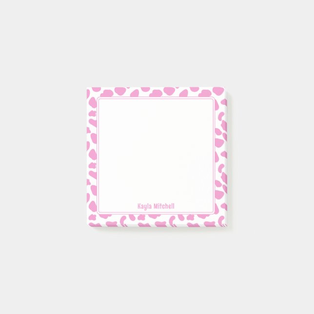 Notas de impresión de vaca rosa y blanca (Anverso)