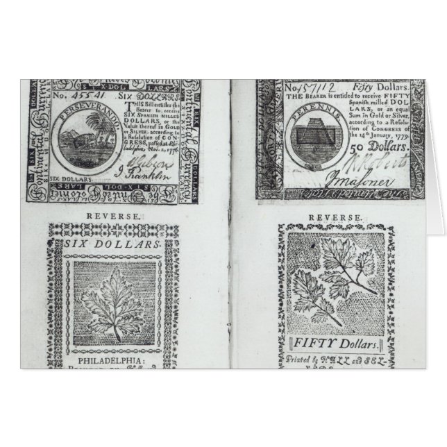Notas de la moneda continental (Anverso (Horizontal))