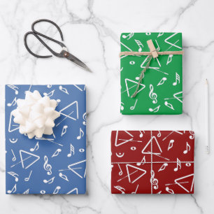 Notas de la música triangular Hojas de papel de aj