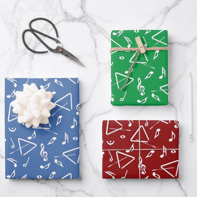 Notas de la música triangular Hojas de papel de aj (Anverso)