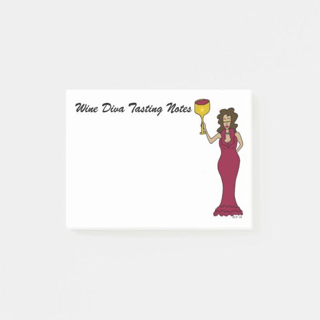 Notas de la prueba de la diva del vino (Anverso)