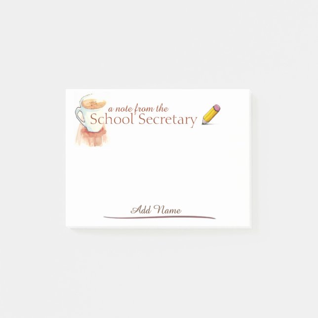 Notas de la secretaria post-it de la escuela (Anverso)