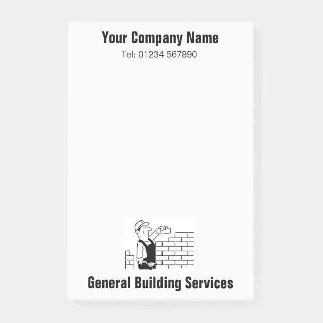Notas de los servicios de construcción de Builders (Anverso)