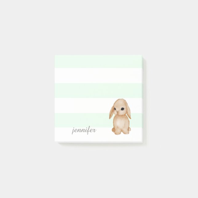 Notas de Mint Stripes Bunny Post-it® (Anverso)