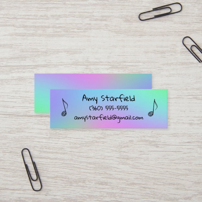 Notas de música Colorful Mini tarjetas de presenta (Anverso/Reverso In Situ)