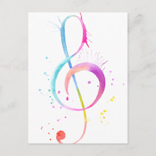 Notas de música de color de agua