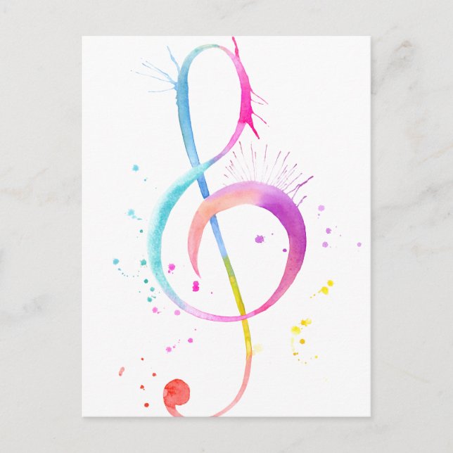 Notas de música de color de agua (Anverso)