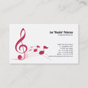 Notas de música de la tarjeta de visita Treble Cle