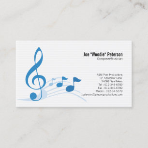 Notas de música de la tarjeta de visita Treble Cle