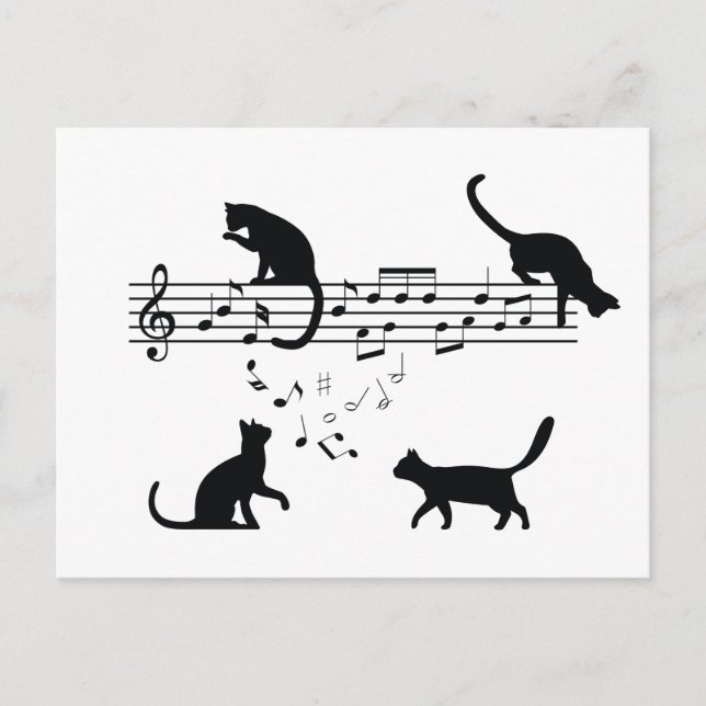 Notas de música de reproducción de gatos (Anverso)