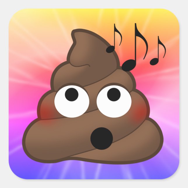 Notas de música Emoji de poop Tie Dye Pegatinas (Anverso)