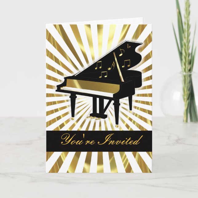 Notas de música Gold y Black Grand Piano (Anverso)
