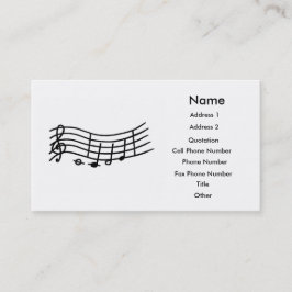 Notas de música y tarjetas de visita de personaliz