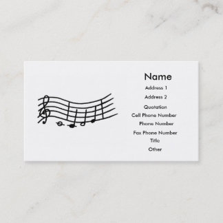 Notas de música y tarjetas de visita de personaliz