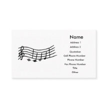 Notas de música y tarjetas de visita de personaliz