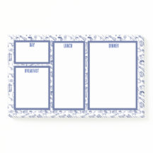 Notas de planificación de comidas para familias de