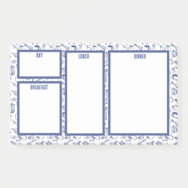 Notas de planificación de comidas para familias de (Anverso)