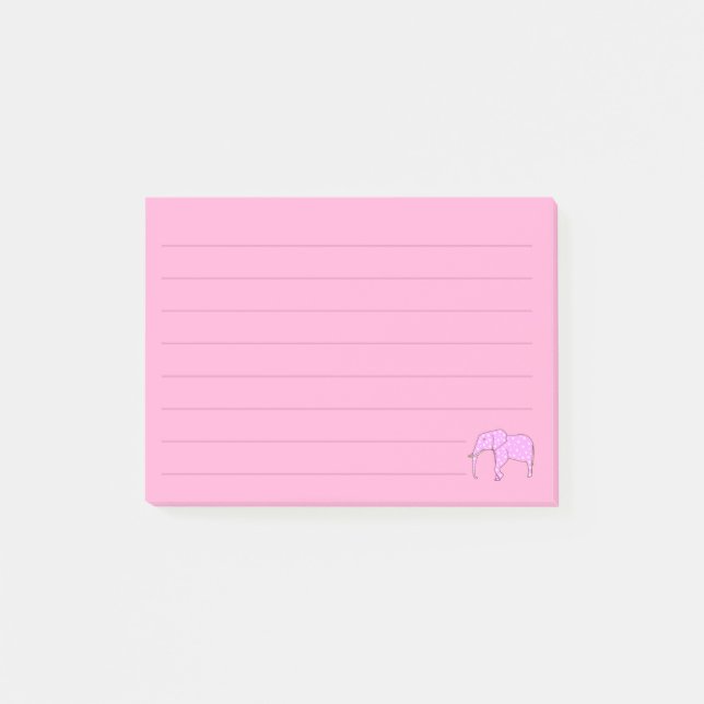 Notas de post-it blancas alineadas del elefante (Anverso)