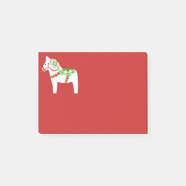 Notas de post-it blancas del caballo de Dala (Anverso)