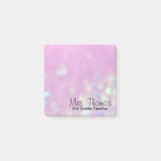 Notas de post-it de Bokeh en rosa