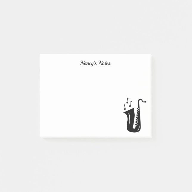 Notas de post-it de encargo del saxofón para el (Anverso)