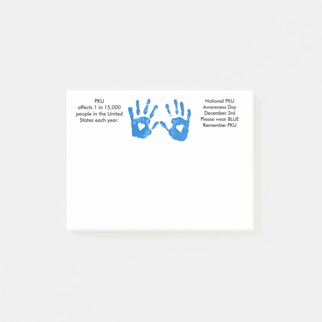 Notas de post-it de la conciencia de PKU (Anverso)