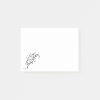 Notas de post-it de la pluma de canilla