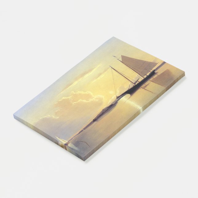 Notas de post-it de la salida del sol del océano (En perspectiva)