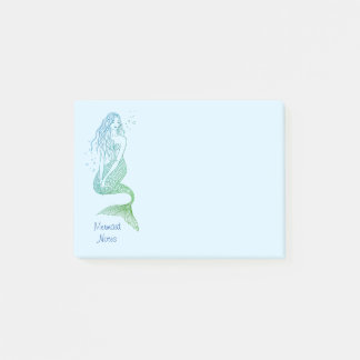 Notas de post-it de la sirena