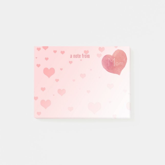 Notas de post-it del corazón de la firma de la (Anverso)