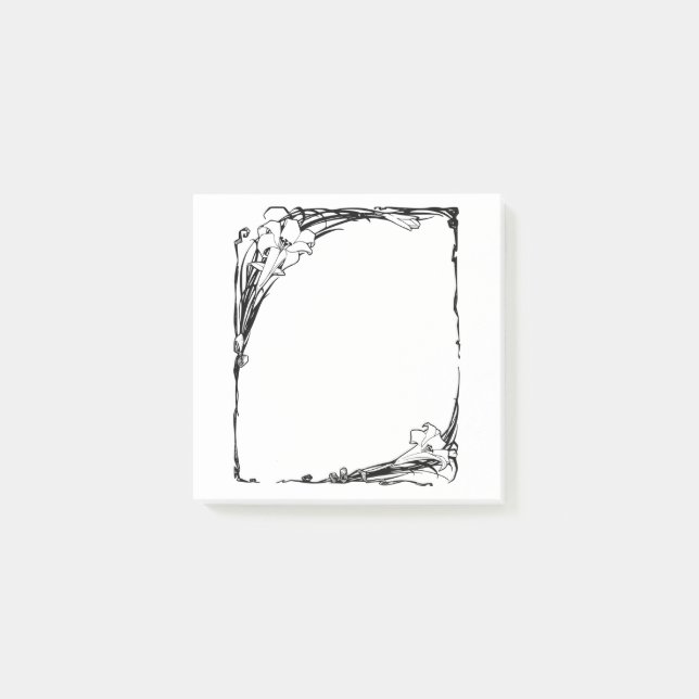 Notas de post-it del lirio del nouveau del arte (Anverso)