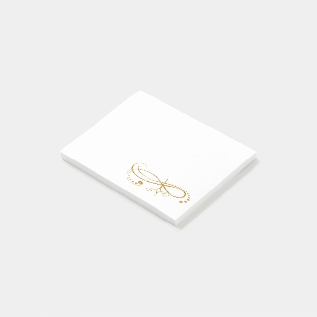 Notas de post-it del ornamento del oro (En perspectiva)