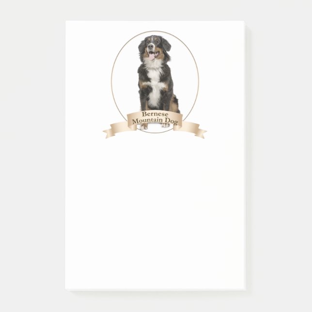 Notas de post-it del perro de Bernese Mt. (Anverso)